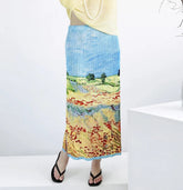 HEYFANCYSTYLE Japanese Plissé Landscape Pleat Skirt - Luxury Designer